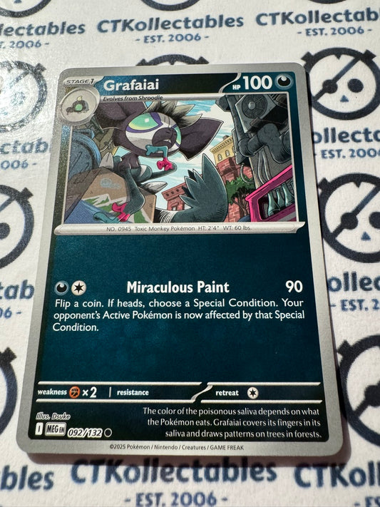 Grafaiai Reverse Holo #092/132 Mega Evolution Pokemon
