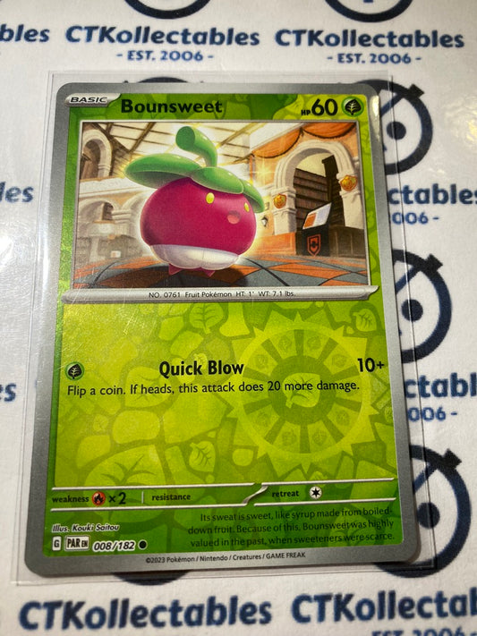 Bounsweet Reverse Holo #008/182 2023 Scarlet & Violet Paradox Rift Pokémon TCG