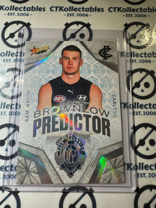 2024 AFL Footy Stars Brownlow Predictor Platinum Sam Walsh #50/60 BPP5 Blues