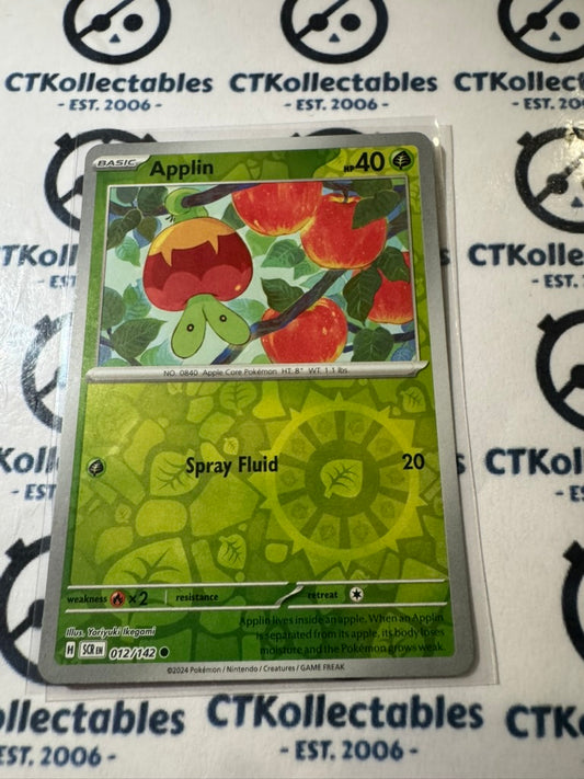 Applin Reverse Holo #012/142 Stellar Crown Scarlet & Violet Pokemon