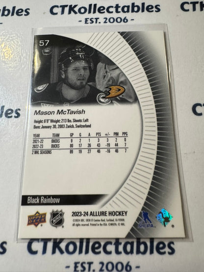 2023-24 NHL Upper Deck Allure Mason McTavish Black Rainbow #57 Ducks