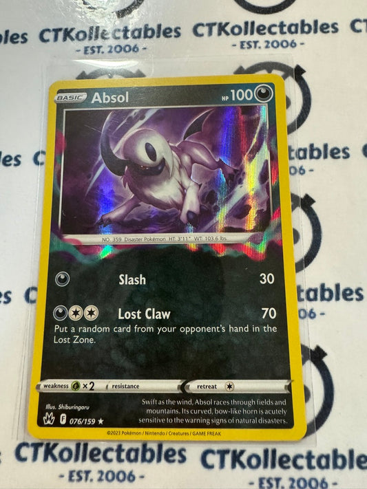 Absol Holo Rare #076/159 Crown Zenith Pokémon Card