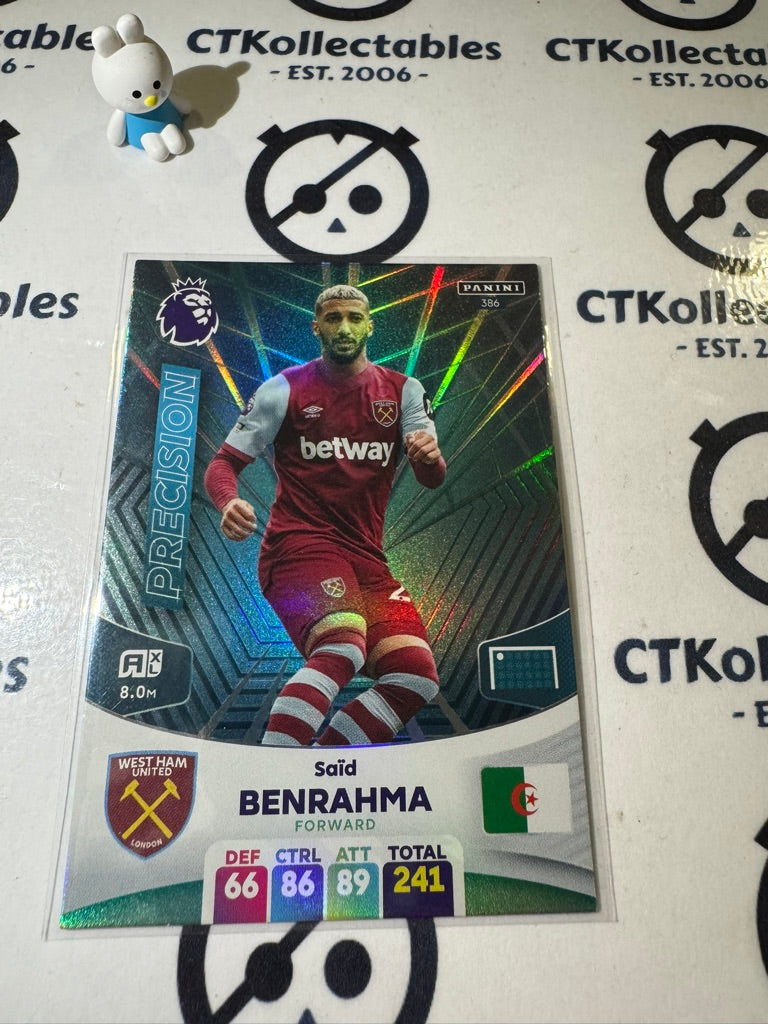 2024 PANINI ADRENALIN XL SAID BENRAHMA #386 PRECISION EPL SOCCER CARD