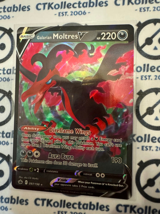 Galarian Moltres V Ultra Rare #097/198 Pokemon Card Chilling Reign