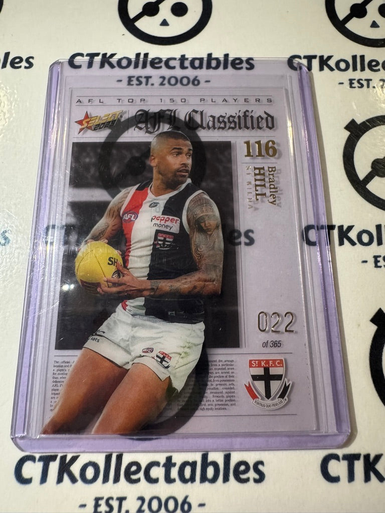 2023 AFL Footy Stars Bradley Hill AC116 Classified #022/365 Saints