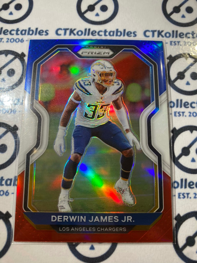 2020 NFL Prizm Derwin James Jr. Red White & Blue Prizm #144 Chargers