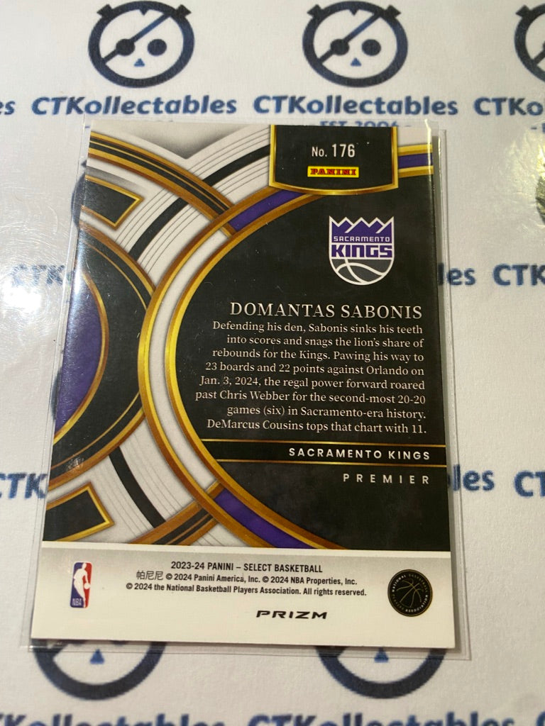 2023-24 Panini NBA Select Domantas Sabonas Flash Orange Prizm #176 Kings