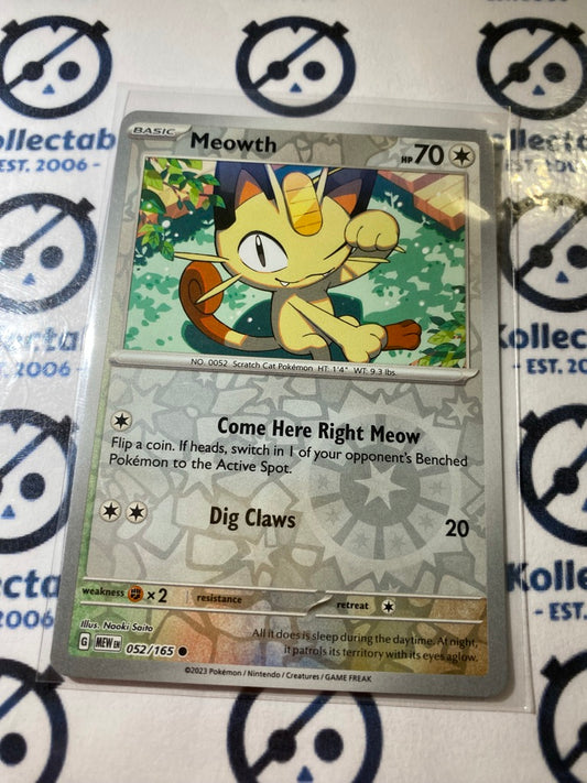 Meowth Reverse Holo #052/165 Scarlet & Violet 151 Pokemon Card