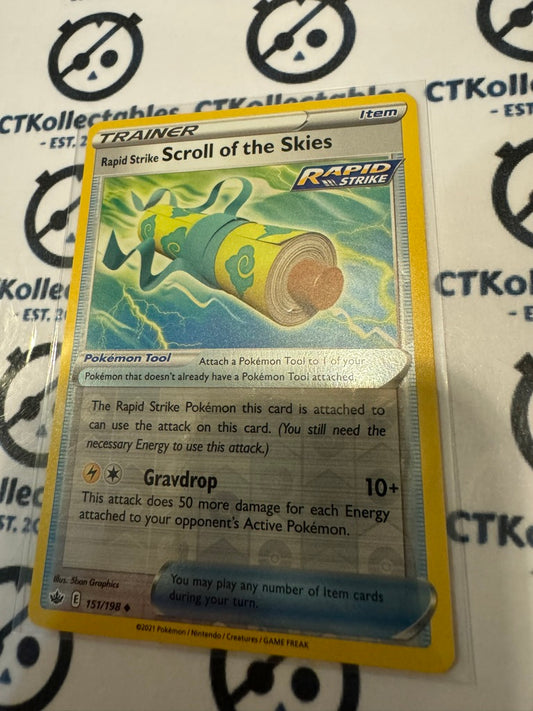 Scroll of the skies Rapid Reverse Holo #151/198 Pokemon Card Chilling Reign
