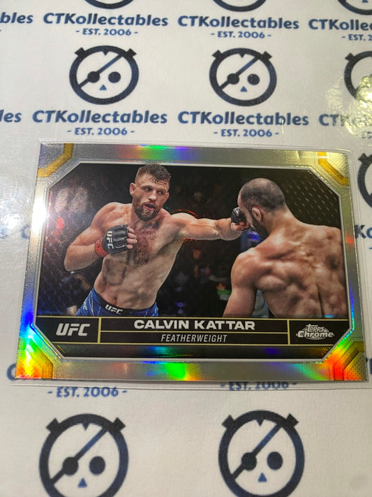 2024 UFC Topps Chrome Calvin Kattar Silver Refractor #37