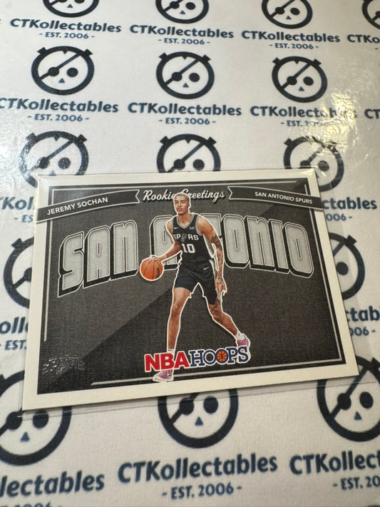 2022-23 NBA Panini Hoops Jeremy Sochan Rookie Greetings #9 Spurs