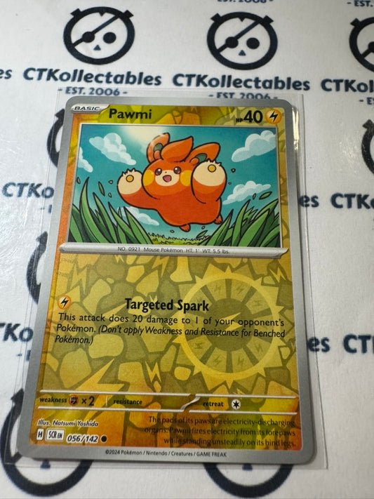 Pawmi Reverse Holo #056/142 Stellar Crown Scarlet & Violet Pokemon