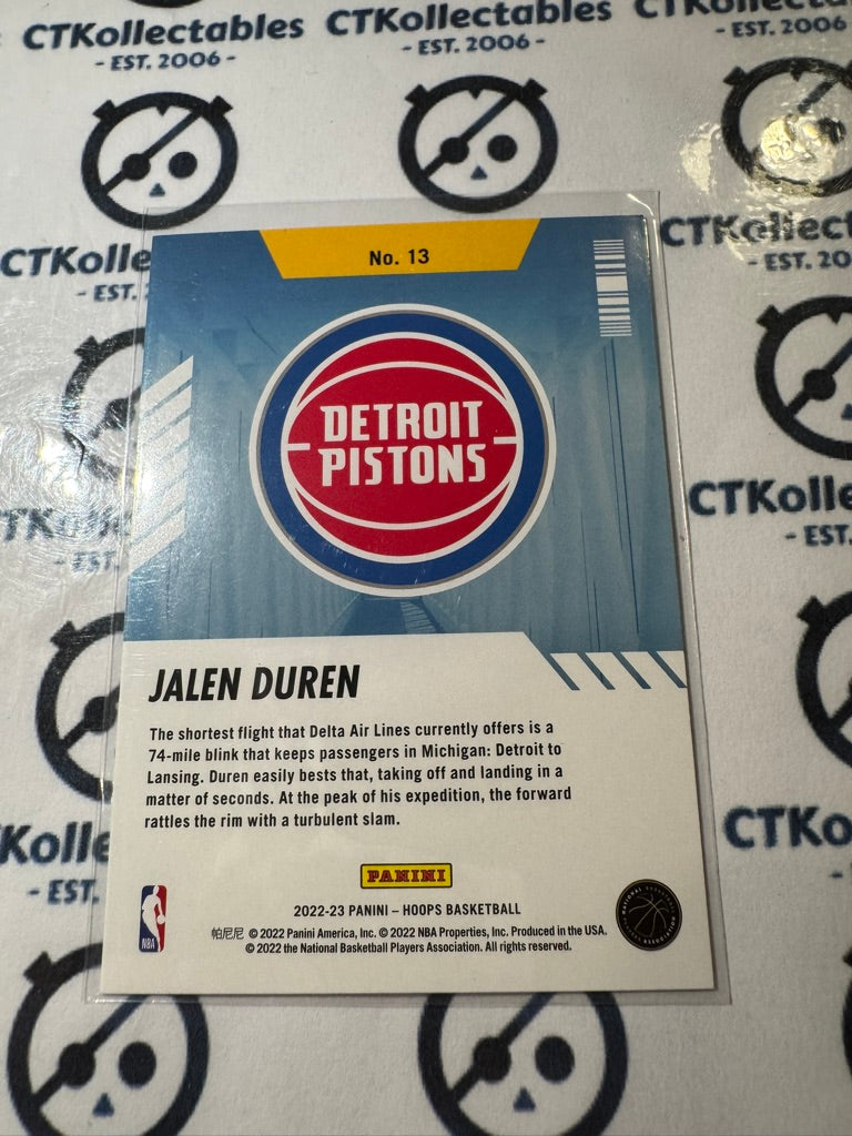 2022/23 Panini NBA Hoops Jalen Duren Arriving Now #13 Pistons