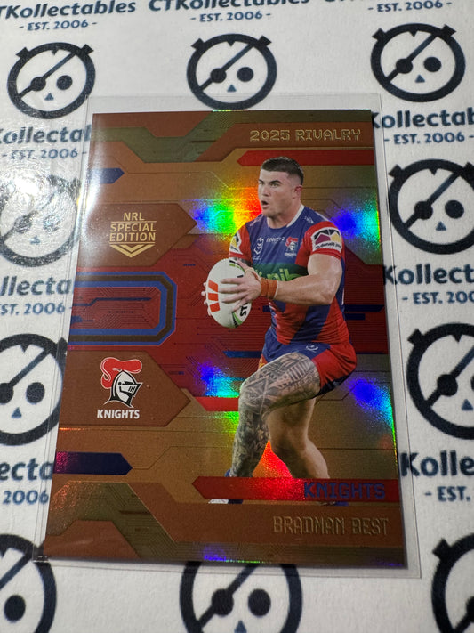2025 NRL Rivalry Bronze Special Edition Bradman Best #25/51 Knights