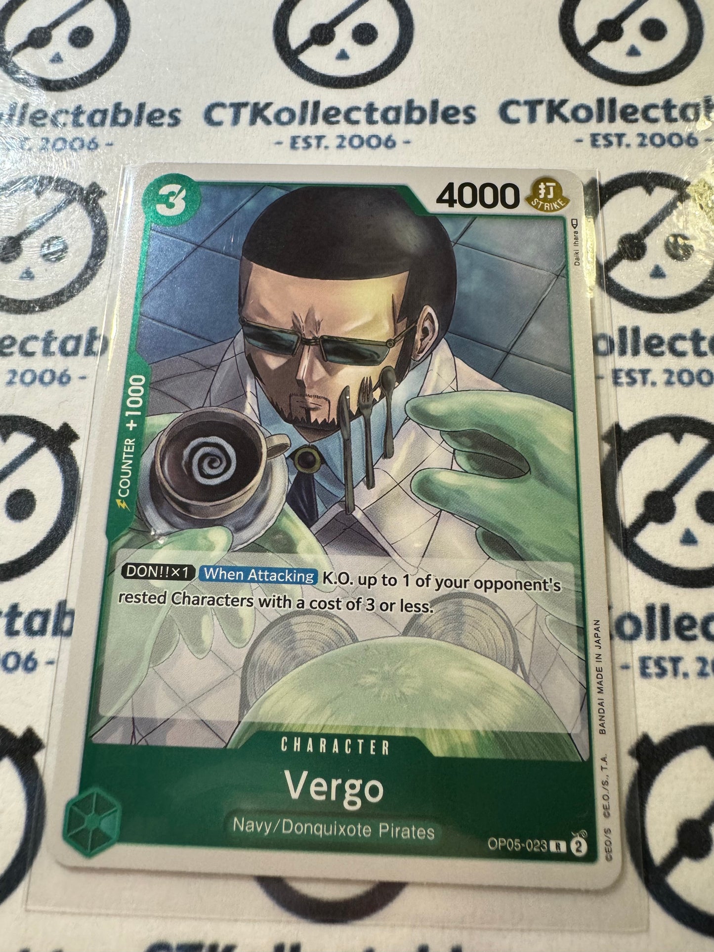 One Piece Vergo #OP05-023 R Foil Awakening of the New Era Card