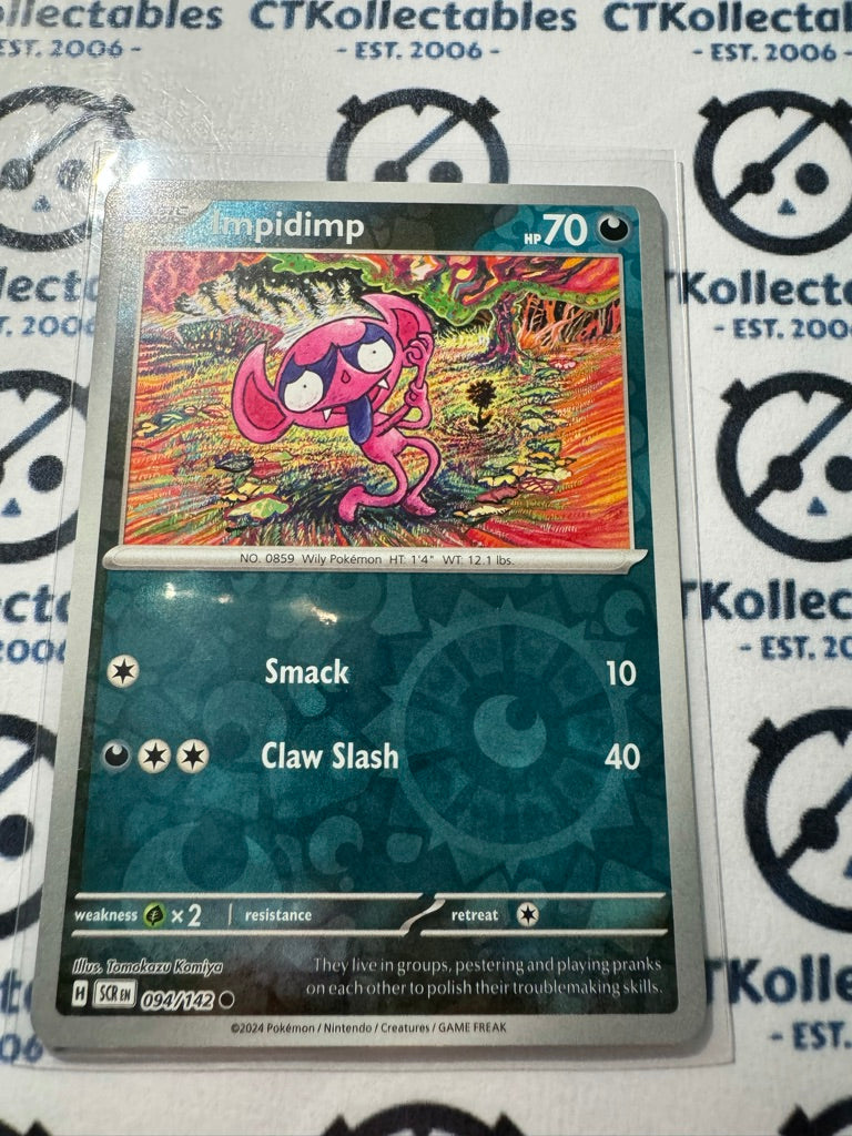 Impidimp Reverse Holo #094/142 Stellar Crown Scarlet & Violet Pokemon