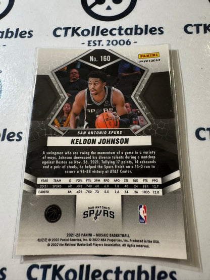 2021-22 Panini Nba Mosaic Keldon Johnson Green Prizm #160 Spurs