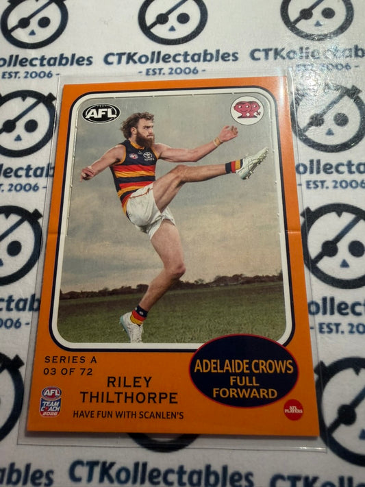 2026 Teamcoach AFL Scanlens Die-Cut Riley Thilthorpe 03 of 72 Crows