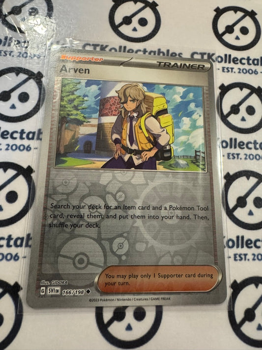 Arven Reverse Holo #166/198 2023 Scarlet & Violet Pokémon TCG