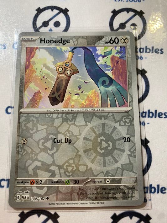 Honedge Reverse Holo #130/182 2023 Scarlet & Violet Paradox Rift Pokémon TCG