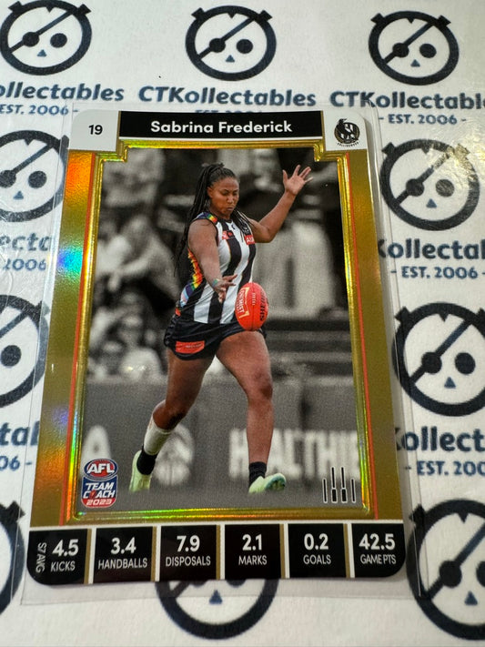 2023 AFLW Teamcoach Sabrina Frederick Gold #19 Magpies