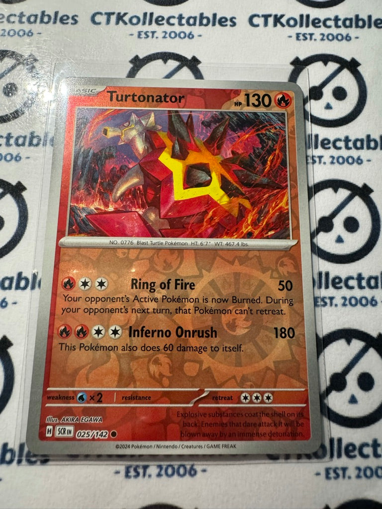 Turtonator Reverse Holo #025/142 Stellar Crown Scarlet & Violet Pokemon