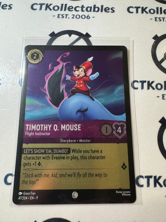 Disney Lorcana Fabled COLD FOIL 47/204 Timothy Q. Mouse - Flight Instructor C