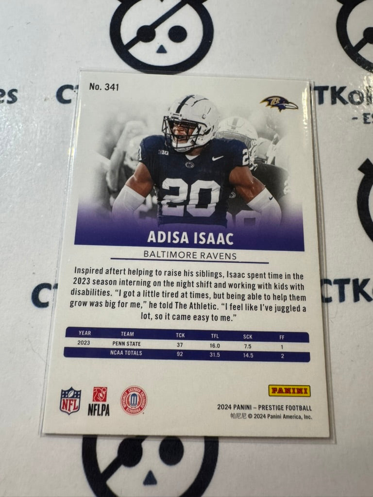 2024 NFL Prestige Rookie Card #341 Adisa Isaac Baltimore Ravens