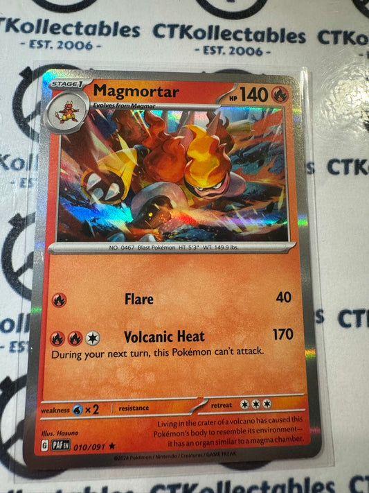 Magmortar Holo Rare #010/091 2024 Paldean Fates Pokemon Card