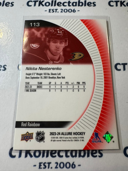 2023-24 NHL Upper Deck Allure Nikita Nesterenko Red Rainbow Rookie #113 Ducks