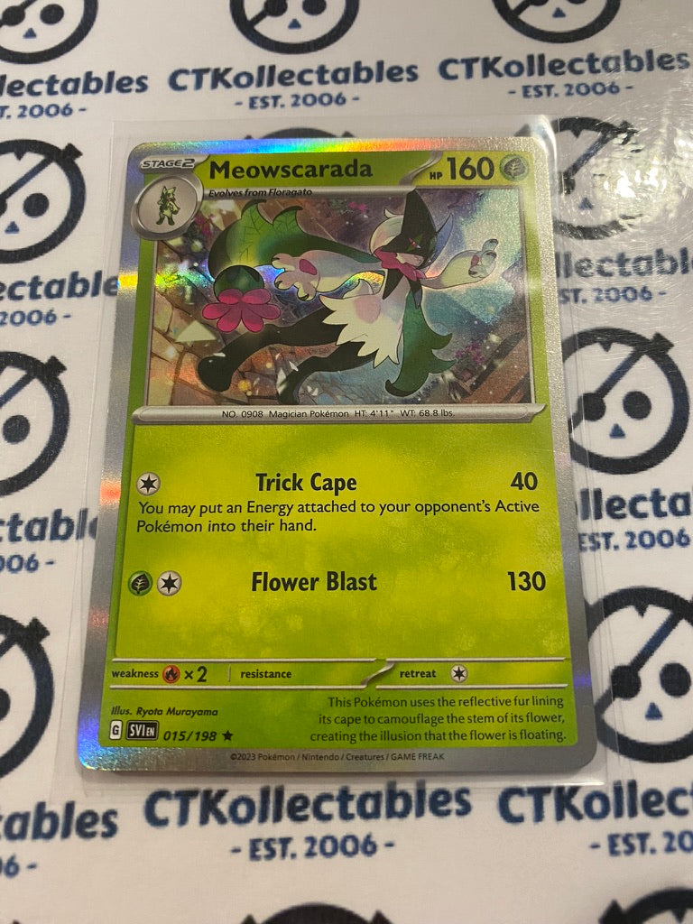 Meowscrada Holo Rare #015/198 2023 Scarlet & Violet Pokémon TCG