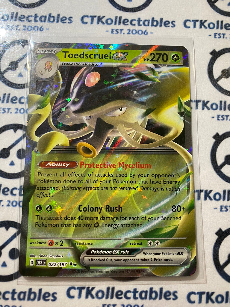 Pokmon TCG Toedscruel EX SV03: Obsidian Flames 022/197 Holo Double