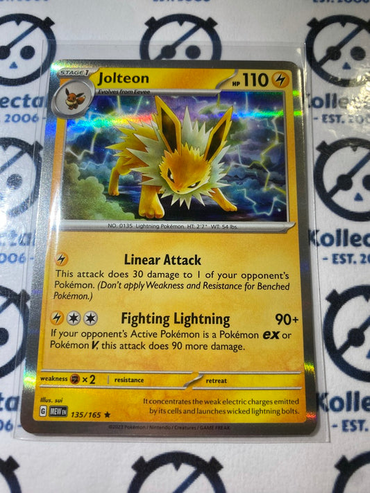 Jolteon Holo Rare #135/165 Scarlet & Violet 151 Pokemon Card