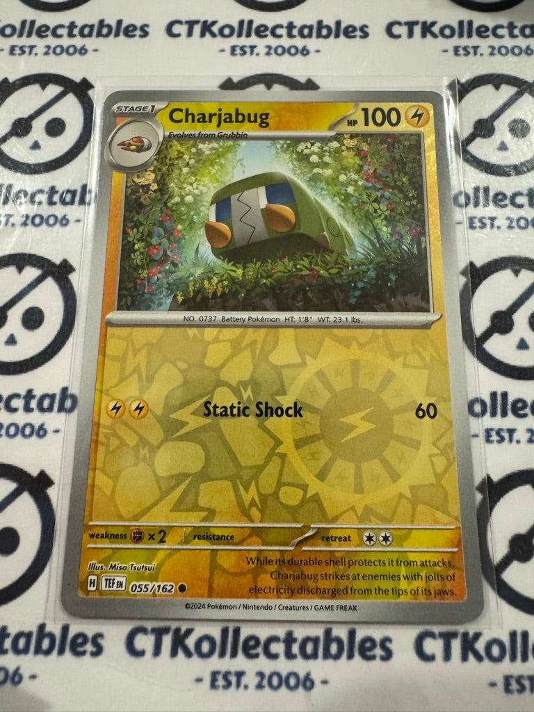 Charjabug Reverse Holo Scarlet & Violet Temporal Forces # 055/162 Pokemon