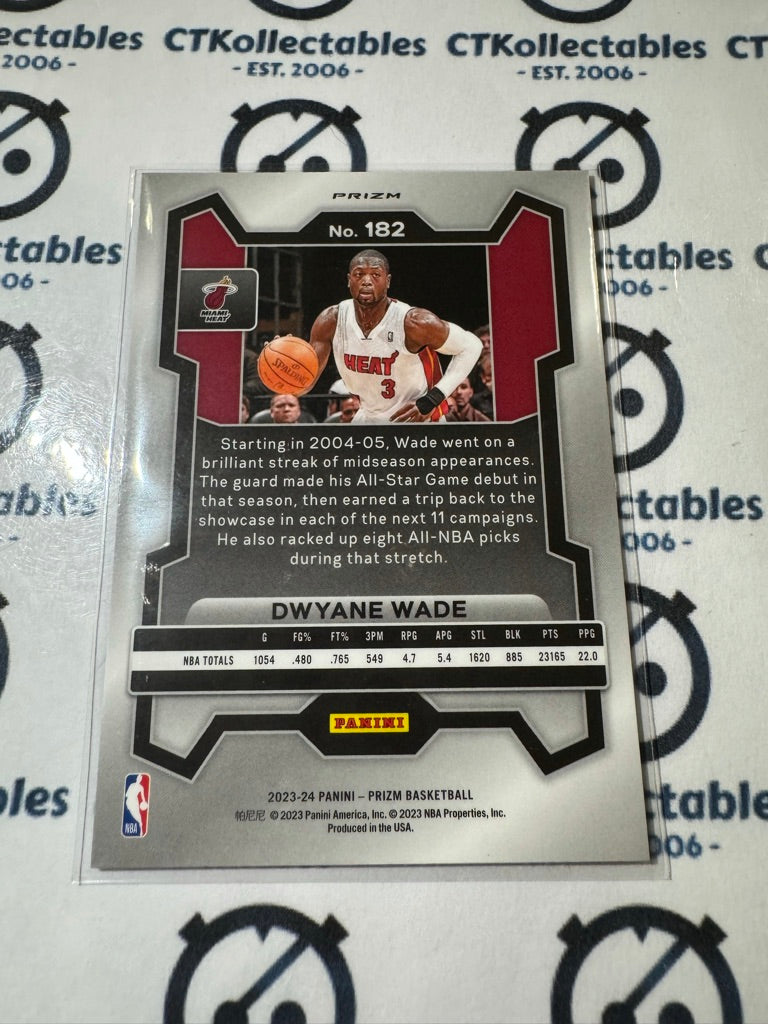 2023-24 NBA Panini Prizm Dwayne Wade Silver Prizm #182 Heats