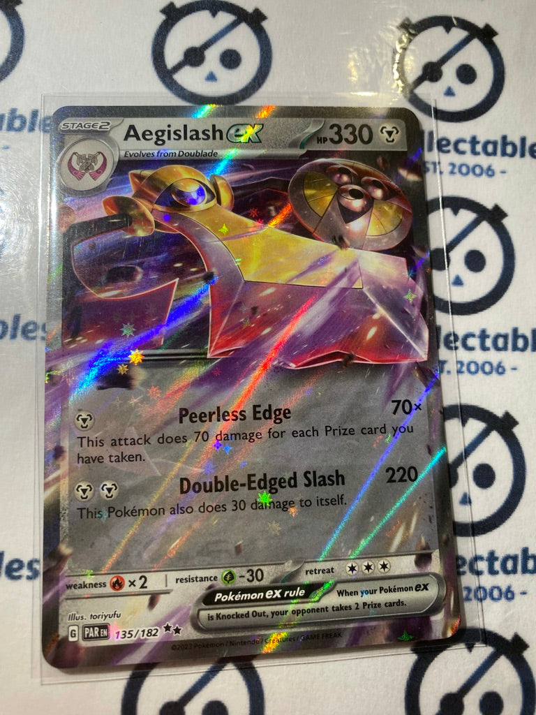 Aegislash EX Ultra Rare #135/182 2023 Paradox Rift Pokémon TCG