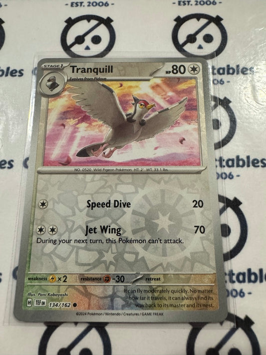 Tranquill Reverse Holo Scarlet & Violet Temporal Forces # 134/162 Pokemon