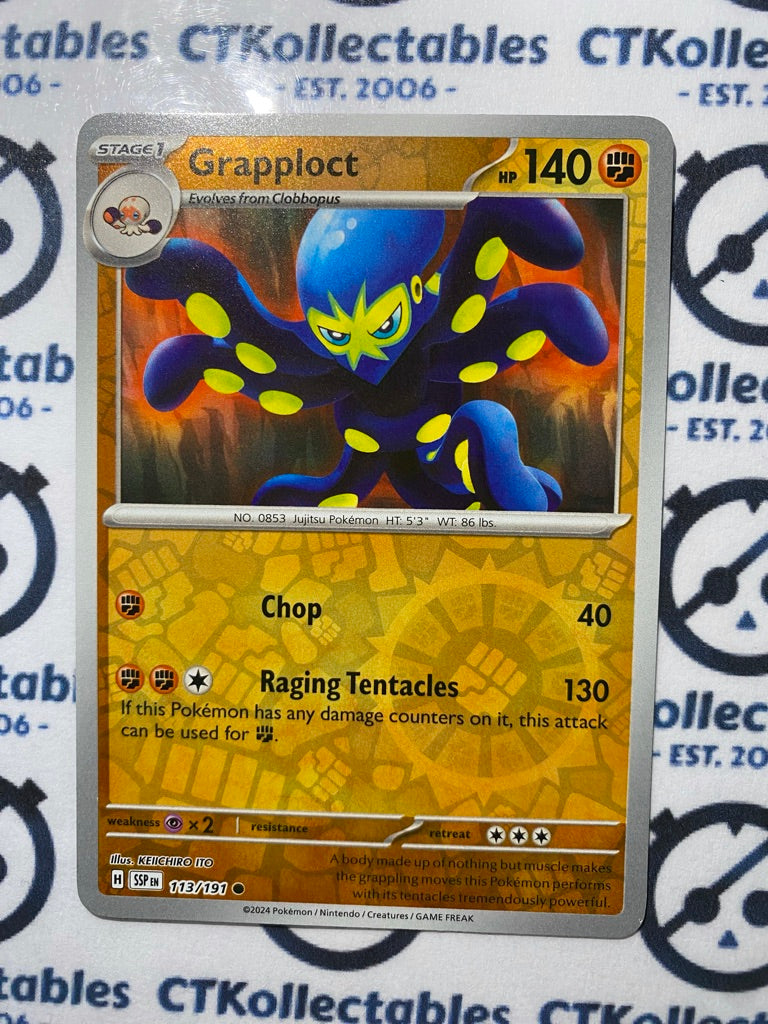 Grapploct Reverse Holo #113/191 Surging Sparks Pokémon TCG 2024