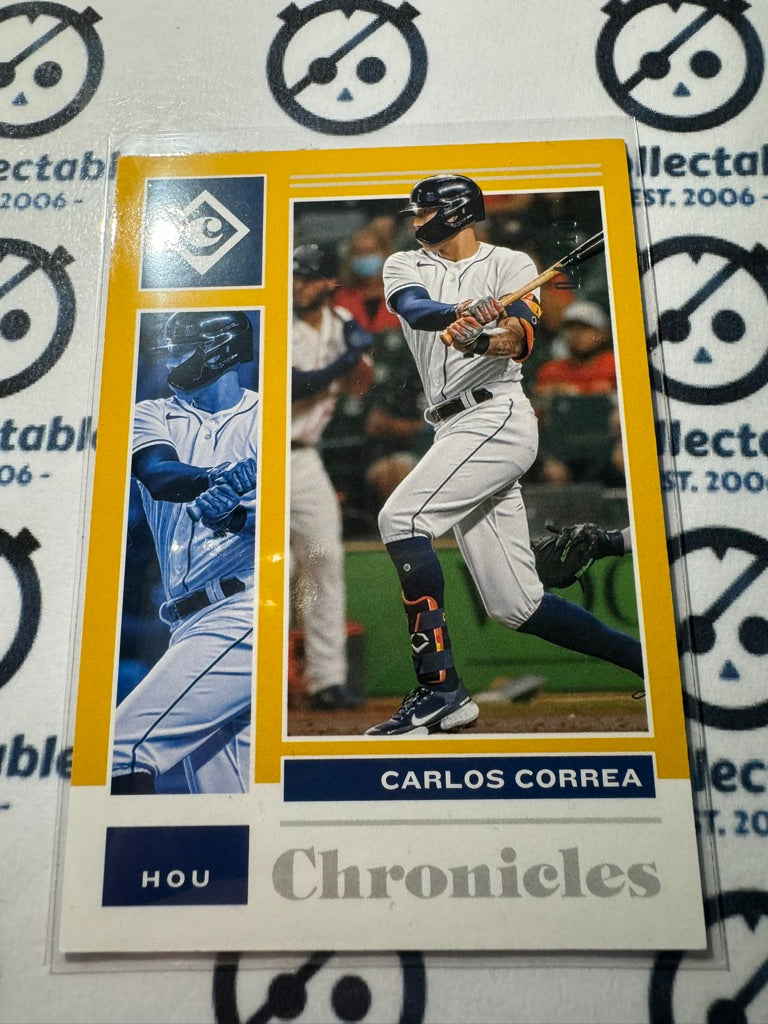 2021 Chronicles MLB Baseball Base Carlos Correa Gold #04/10 Houston