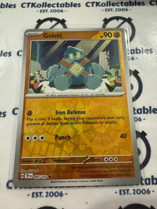 Golett Reverse Holo Scarlet & Violet Temporal Forces # 087/162 Pokemon