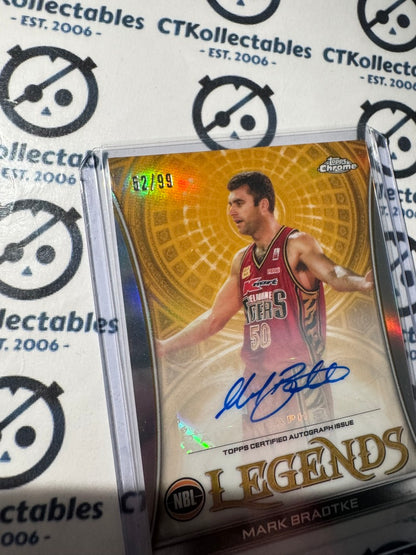 2022-23 Topps NBL Chrome Mark Bradtke LEGENDS Auto #52/99 Tigers