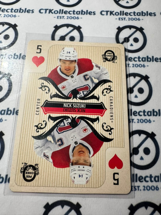 2024-25 O-Pee-Chee Hockey 5-HEARTS Nick Suzuki Montreal Canadiens