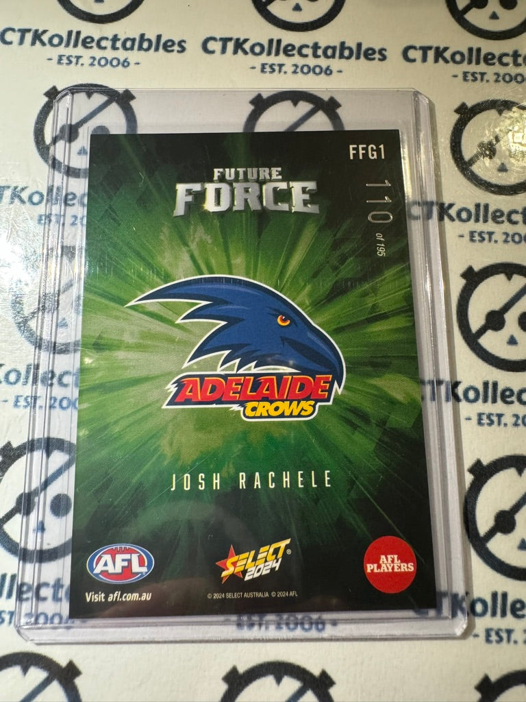 2024 AFL Footy Stars Future Force Green Josh Rachelle #110/195 FFG1 Crows