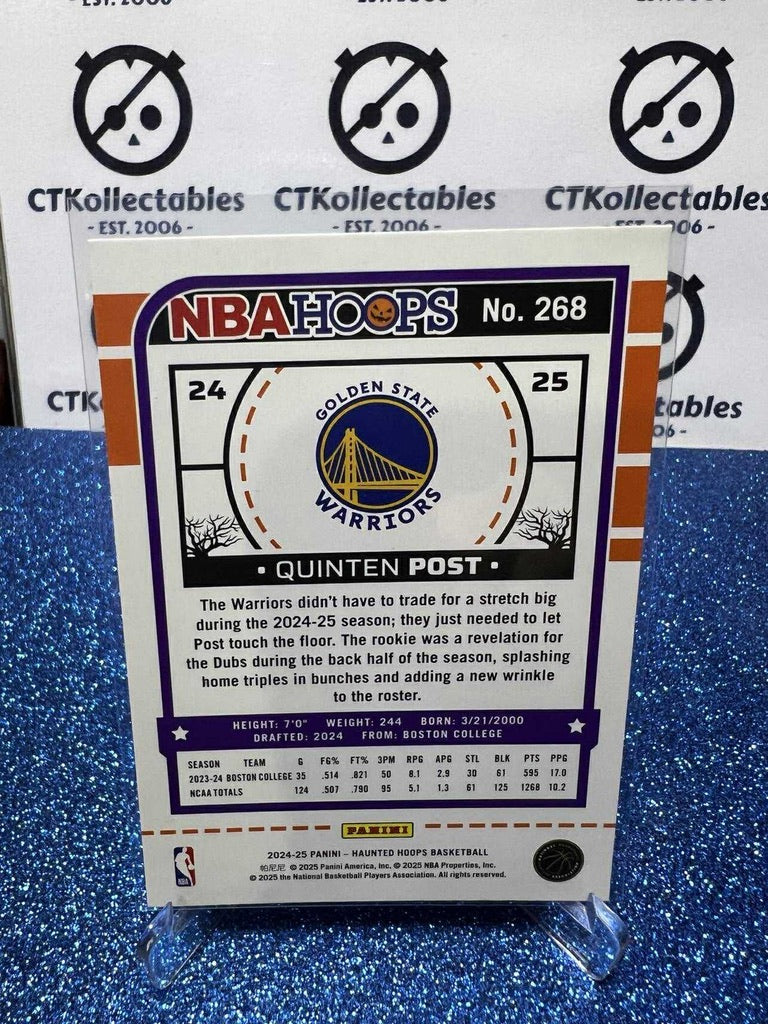 2024-25 Panini NBA HAUNTED HOOPS Orange Tribute #268 Quinten Post Golden State