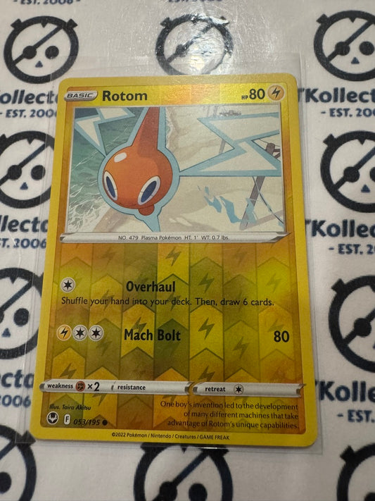 Rotom Reverse Holo #053/195 Sword & Shield Silver Tempest Pokemon Card