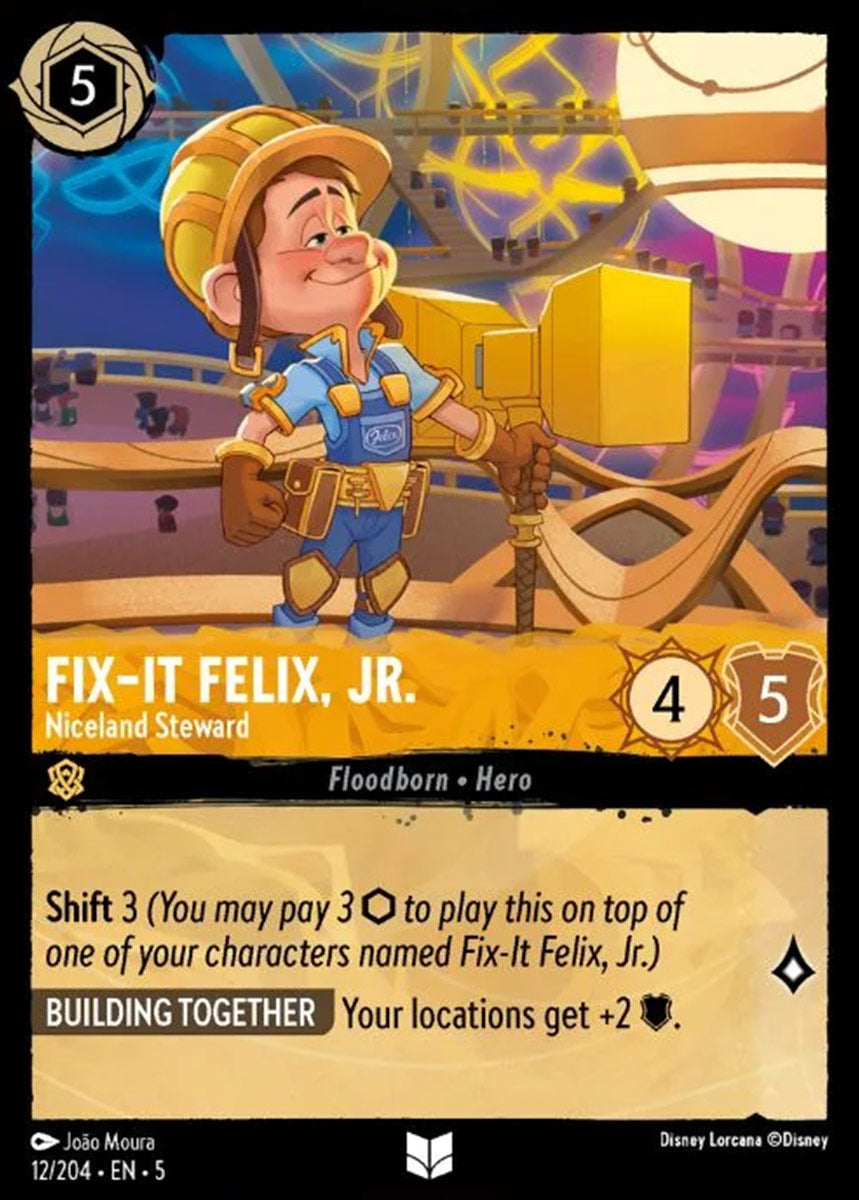 2024 Disney Lorcana Shimmering Skies Non-Foil 12/204 Fix-It Felix, Jr.