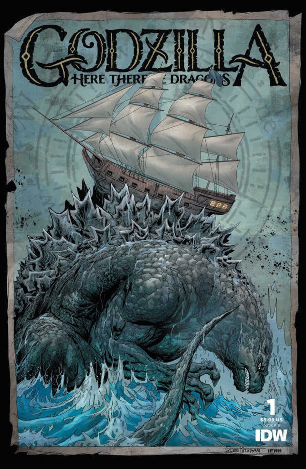 GODZILLA # 1 HERE THERE BE DRAGONS VARIANT IDW COMIC BOOK 2023