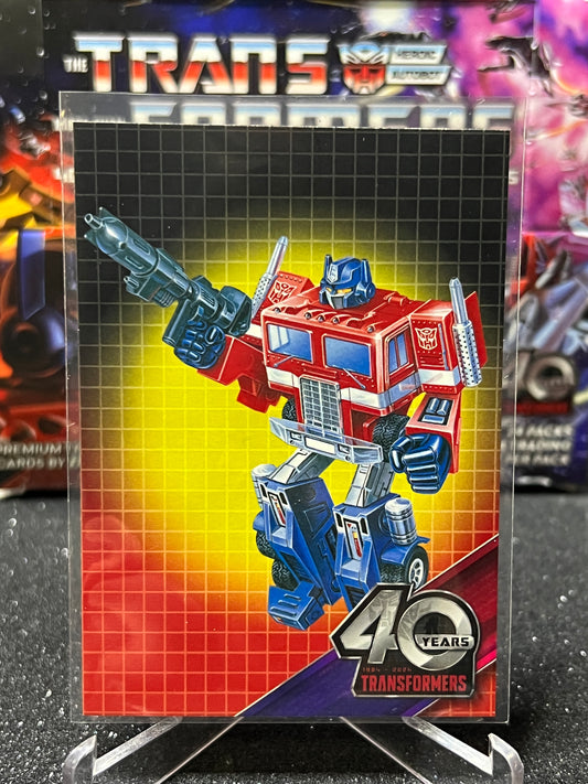 2024 TRANSFORMERS 40th ANNIVERSARY OPTIMUS PRIME # 01 NON-FOIL TRADING CARD