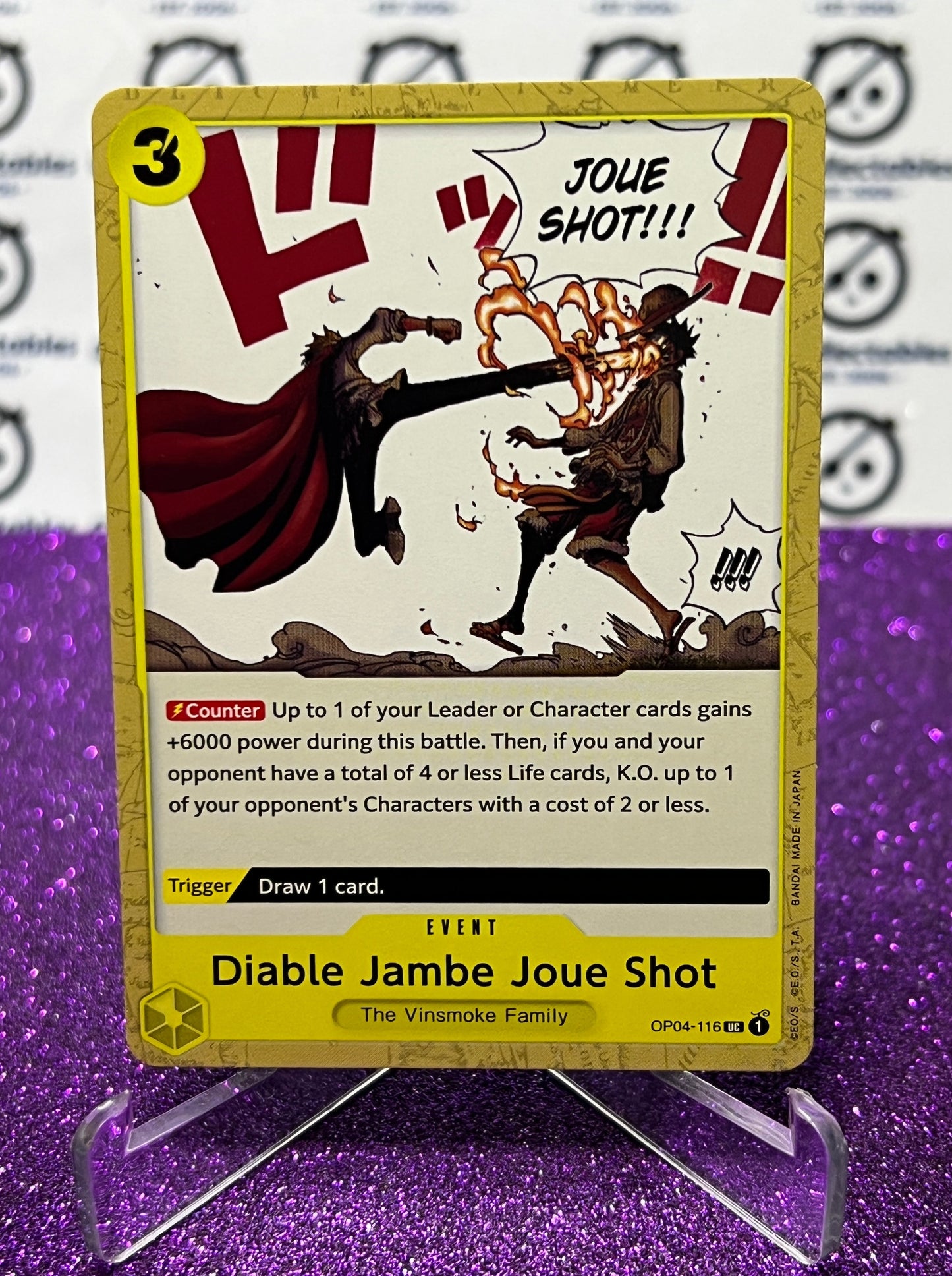 ONE PIECE DIABLE JAMBE JOUE SHOT # OP04-116  KINGDOMS OF INTRIGUE UNCOMMON CARD 2023