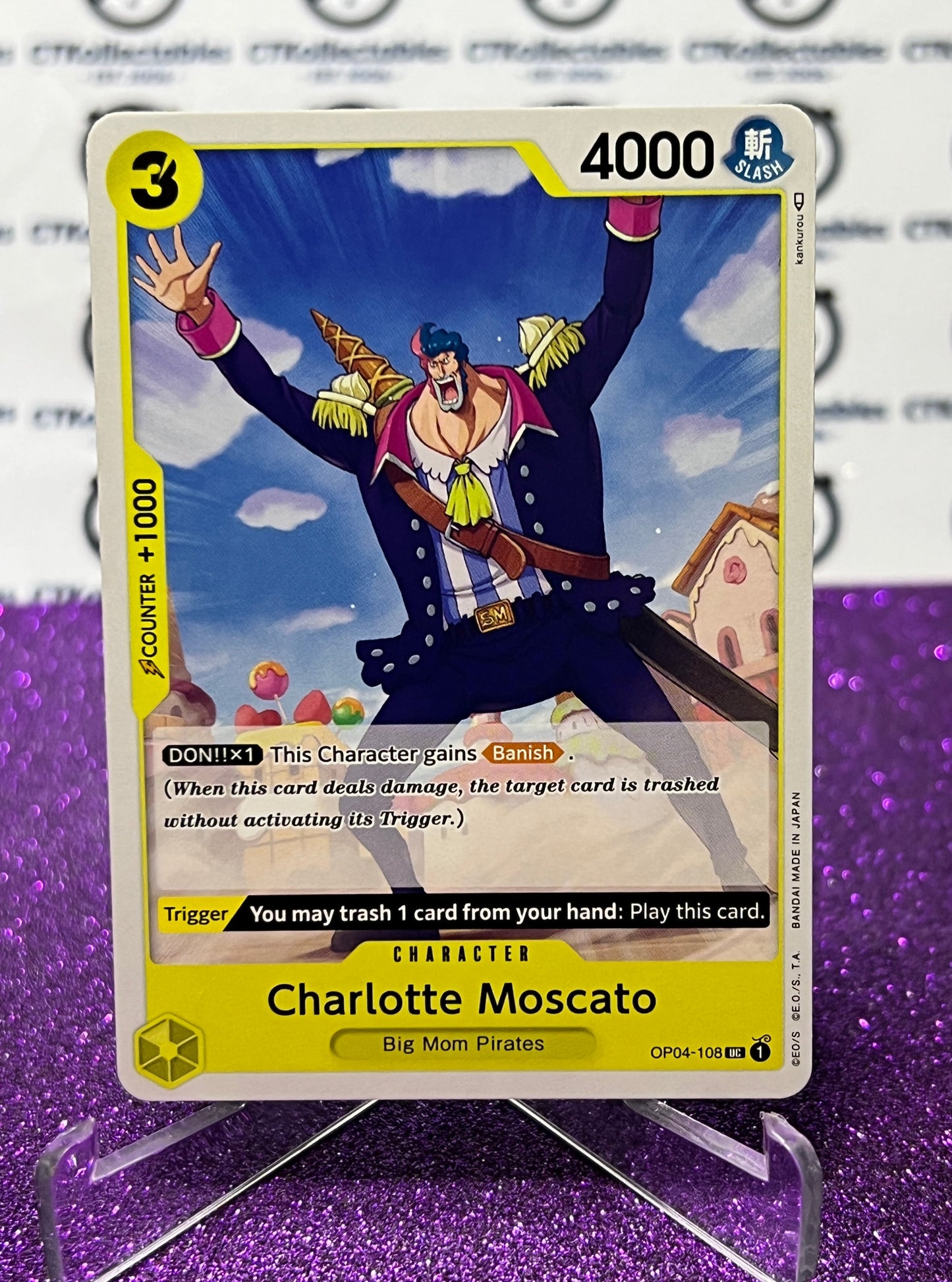 ONE PIECE CHARLOTTE MOSCATO # OP04-106  KINGDOMS OF INTRIGUE UNCOMMON CARD 2023